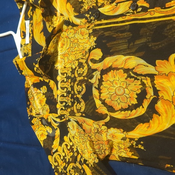 EUC women's gold and black (see-through) button up shirt, size L - Picture 4 of 10